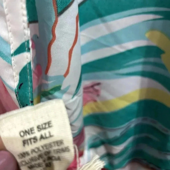 Gypsie Blu Coverup,mid sleeve,open front,tie waist,floral,tassels,One size - Picture 10 of 11